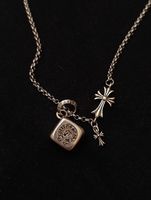 Chrome Hearts Dice & Cross Multi-Charm Necklace - Colier / Lanț cu Zar și Cruci
