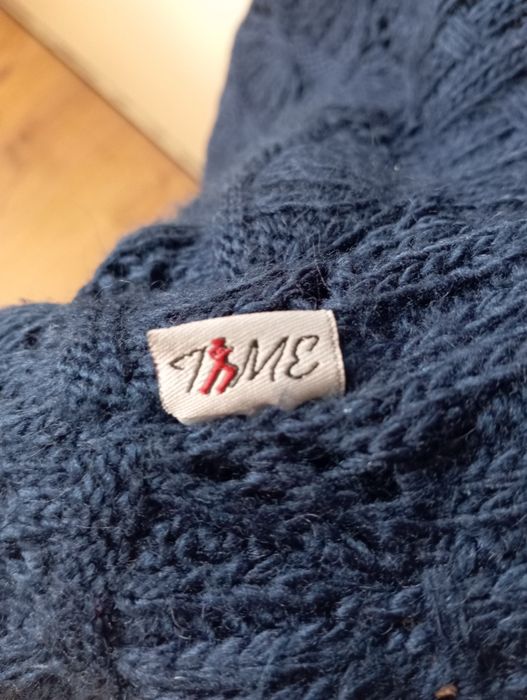 Плетена рокля тъмно синя