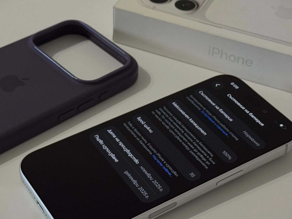 Бартер! 24м.Гаранция! iPhone 17 Pro Silver (Сив) 35 Цикъла.