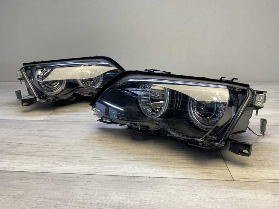 Far faruri BMW E46 FL Angel Eyes negru NOU
