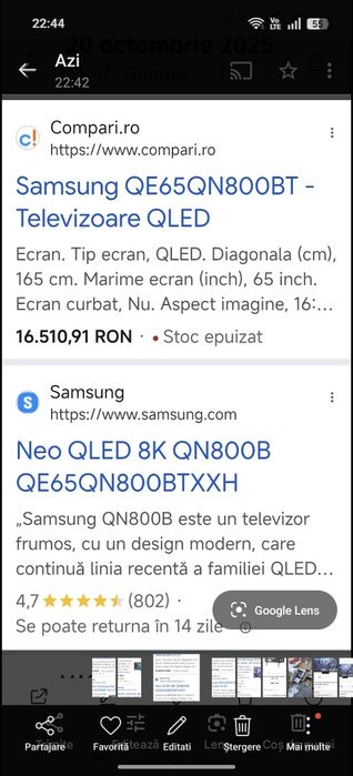 TV Samsung neo QLED 165cm 8K nou la cutie Neutilizat