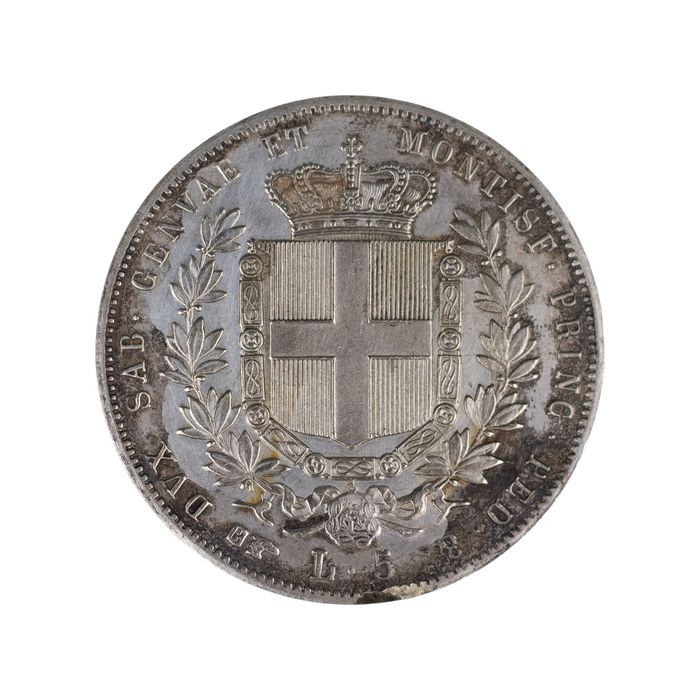 Lot 2 monede argint 5 Lire 1857 si Tallero Eritrea 1891