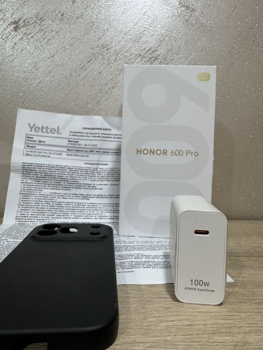 Като нов! Honor 600 Pro 5G 512GB | Black (Черен) | 36 м. гаранция Yettel