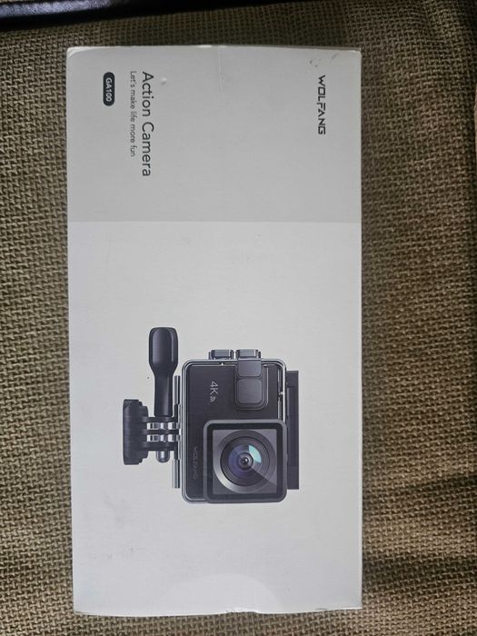 Camera de actiune WOLFGANG GA100 4K, Noua - Pachet complet + 2 Baterii