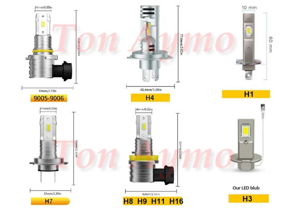 Лед LED Крушки 1:1 За Рефлекторни Фарове Plug & Play