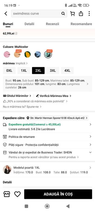 Vând costum de baie 2 xl