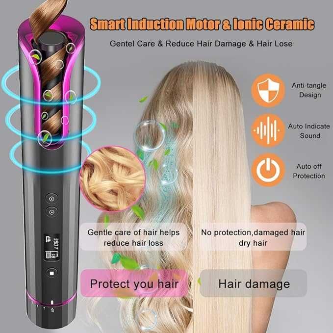 Акумулаторна автоматична маша за коса THCL с 6 температурни таймера