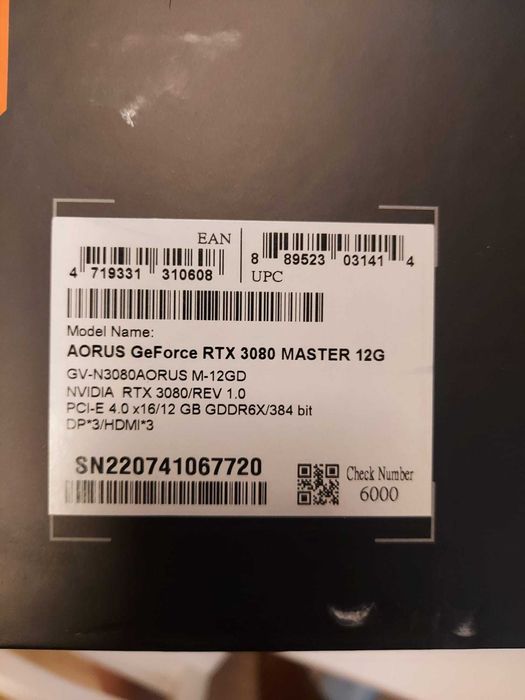 Placa Video RTX 3080 12gb Gigabyte AORUS MASTER