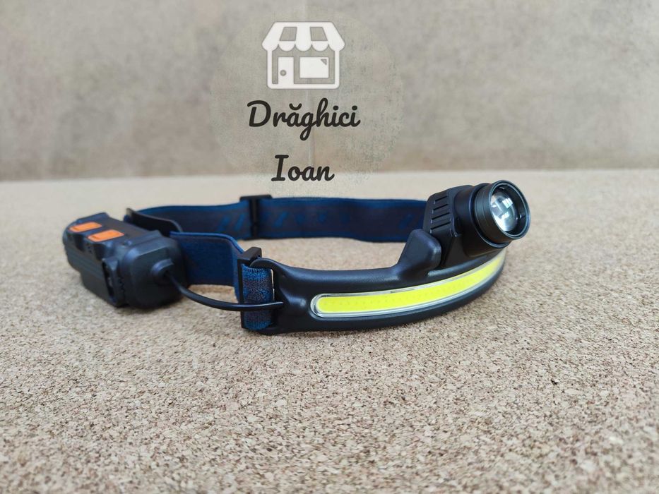 Lanterna PROFESIONALA cu senzor miscare - LED XPG si banda COB