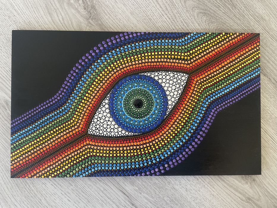 Tablou handmade Mandala în puncte - The Eye