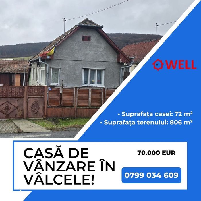 Casă de vânzare în Vâlcele!