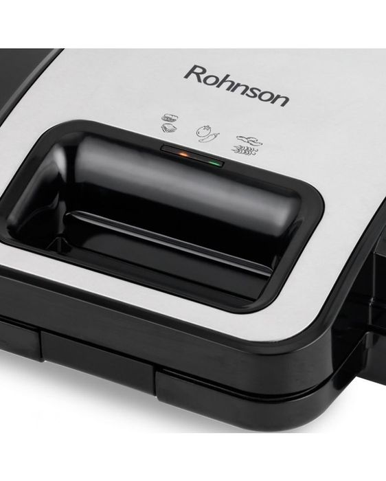 Нов сандвич-тостер Rohnson - R-2757, 1000W, 1 степен, черен/сив