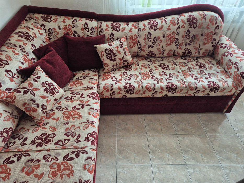 Диван, Ъглов, Ляв, Червено бежав