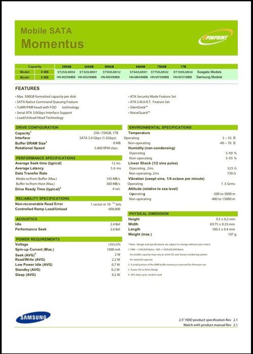 HDD Seagate 1TB - за лаптоп