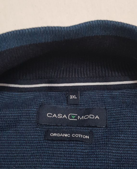 Pulover nou tricotat CASAMODA cu fermoar scurt, 100% bumbac nr 3XL men