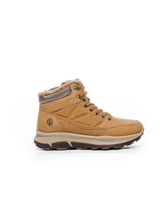 Мъжки зимни боти със цип  в черно и бежово-ПРОМОЦИЯ