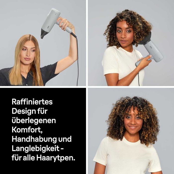 Комплект сешоар за коса Braun HD2.35 BRHD235E с дифузер, гребен и стилизираща дюза, IONTEC, 2200W