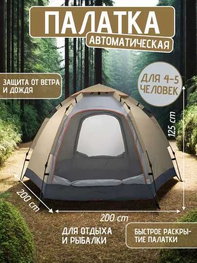 Палатка туристическая 2-3-4 местная автоматическая