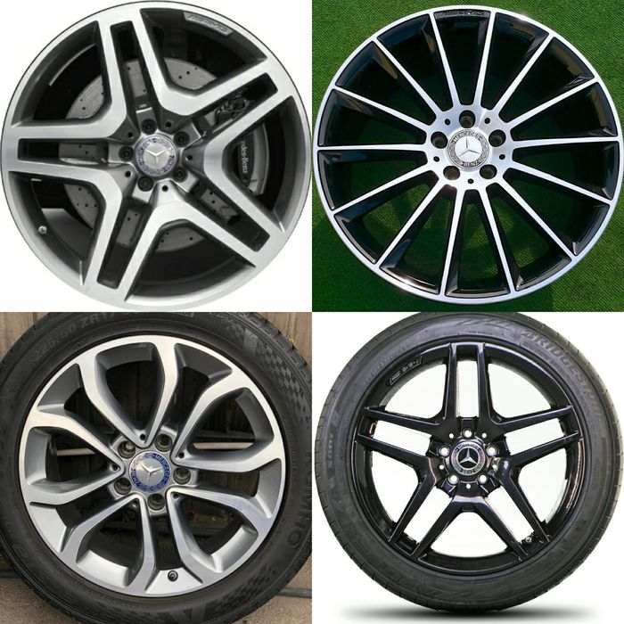 Черни и Силвър капачки за джанти на Мерцедес 75мм Mercedes-Benz