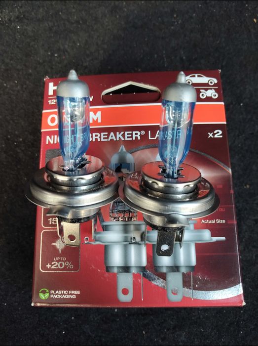 Kрушки  Osram night breaker laser + limastar h4 бяла светлина подарък!