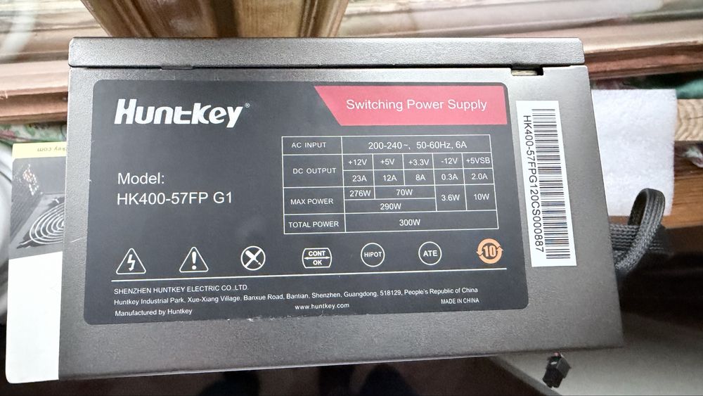 Продам блок питания компьютера Huntkey HK400-57FP G1