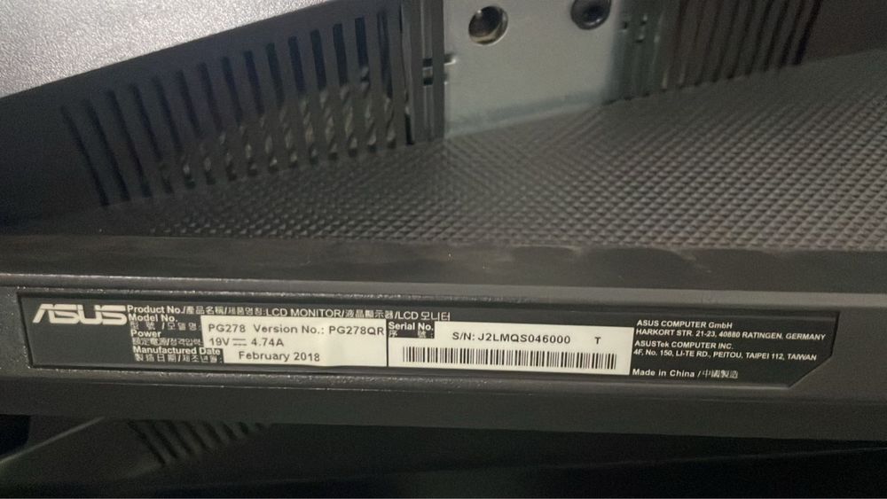 Монитор 27" ASUS ROG Swift PG278QR, Black