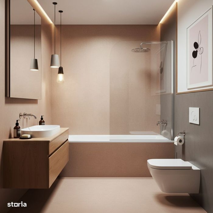 Apartament cu 2 camere, decomandat, proiect cu piscina si spatii verzi