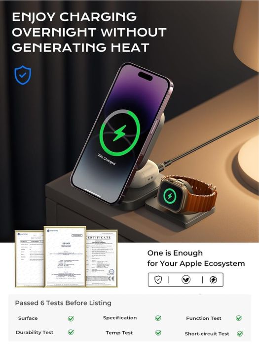 Incarcator wireless magsafe iPhone Apple Watch AirPods 3-1