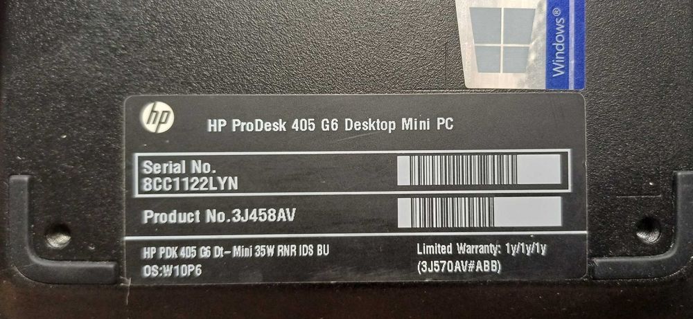 Mini PC HP ProDesk 405 G6 | AMD Ryzen 3 PRO - 4350GE | 12GB RAM | 256GB SSD NVMe - NEGOCIABIL