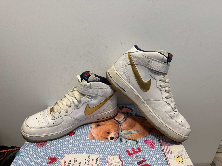 Nike Air Force 1 Mid '07 'White Metallic Gold Team USA''оригинални 43