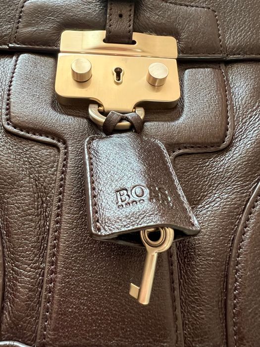 Geanta din Piele naturala business, unisex, marca HUGO BOSS AUTENTICA