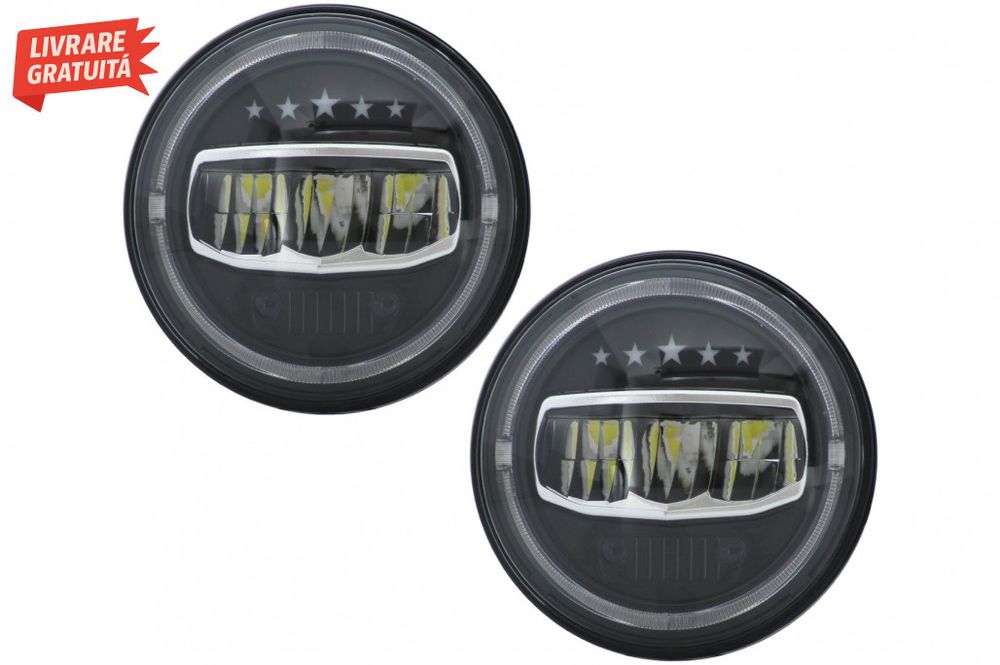 Faruri Full LED CREE Dublu Proiector Jeep Wrangler JK TJ LJ JL (1997-2