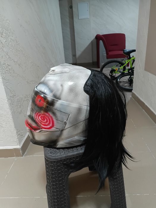 Casca moto custom,Billy puppet,aerografiat,chopper,retro,braincap