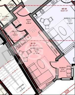 Продава се Едностаен апартамент в Поморие - 37 кв.м за 2354 €/кв.м - Снимка #1