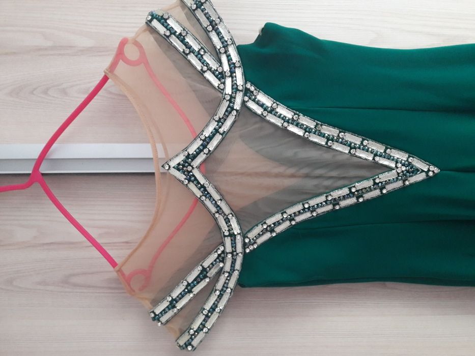 Официална рокля маслено зелен