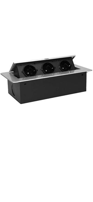 Priza Incorporabila in Mobilier, Aluminiu, cablu 1, 3m inclus, Alba