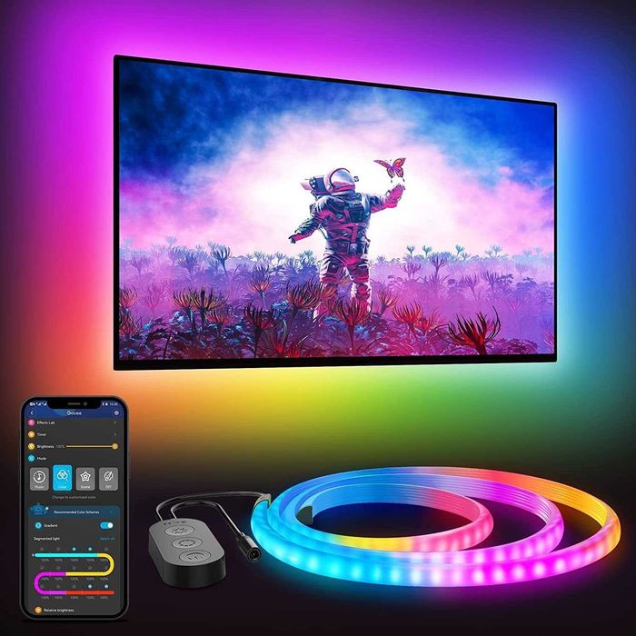 Banda LED inteligenta RGBIC Govee Neon H61B2 3m, WiFi, Bluetooth, sincronizare muzicala, 64 de moduri, compatibil cu Alexa/Google Assistant