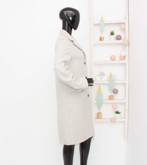 Cos оригинално дамско преходно палто вълна кашмир сиво 36 S