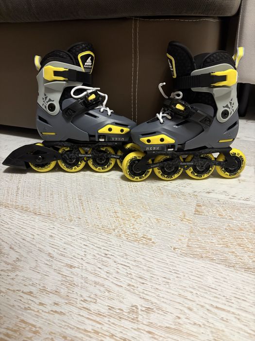НОВИ Детски ролери Rollerblade Apex Charcoal/ Yellow 30 номер