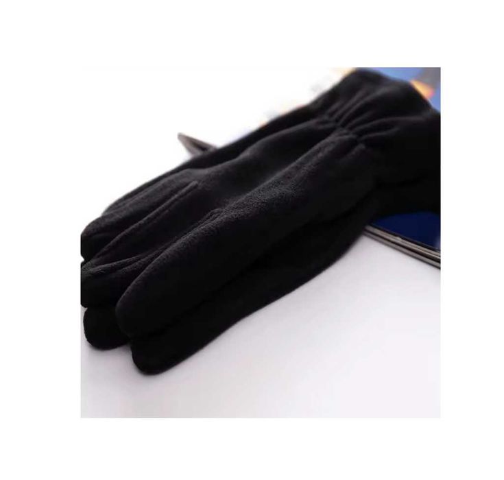 Manusi de iarna, din Polar, Catifelat, Marime Universala, Unisex Negru