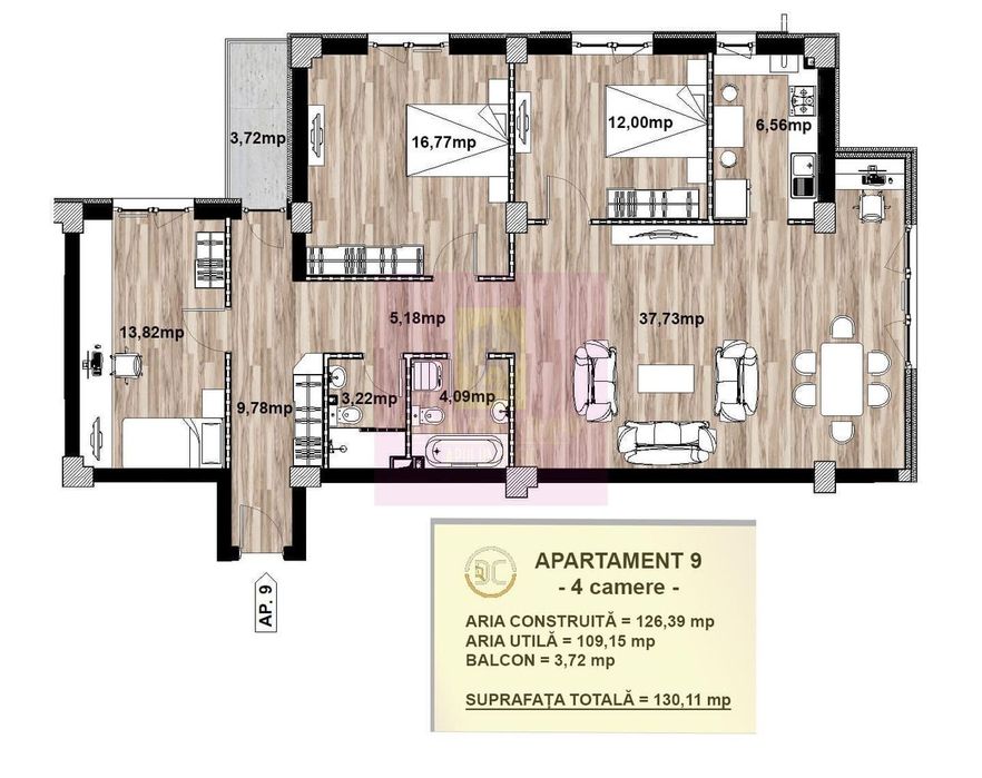 Apartament NOU cu 4 camere de vanzare in Campina