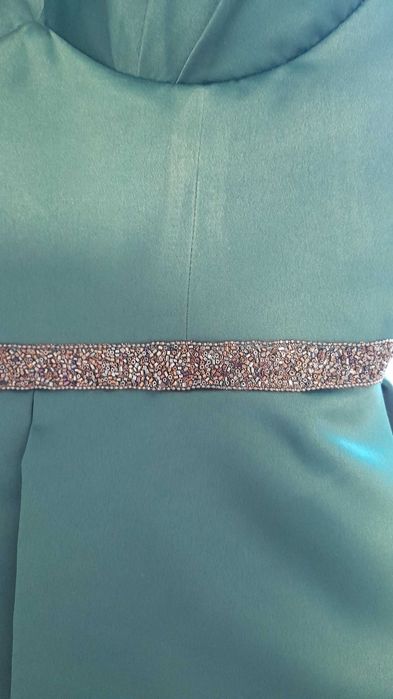 Rochie verde din satin