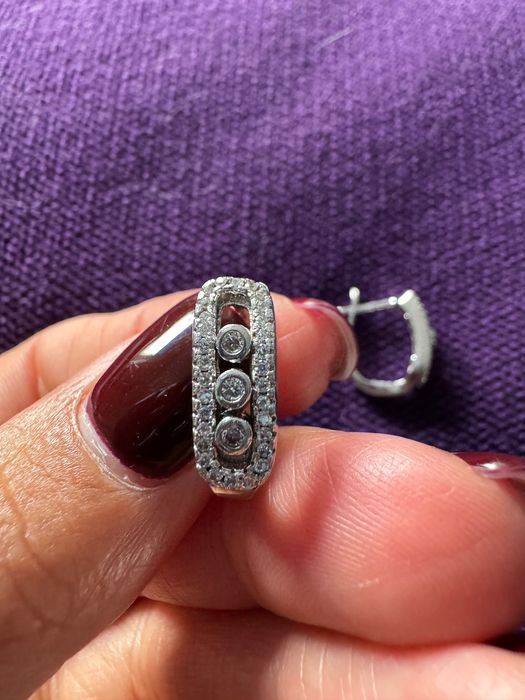 Set de argint cu cercei și inel cu zirconii 925