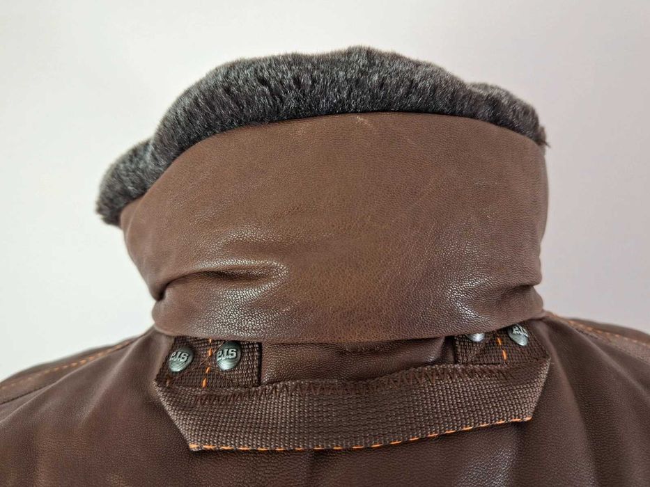 Parajumpers Goat Leather Down Jacket Size L Кожено Пухено Яке Мъжко