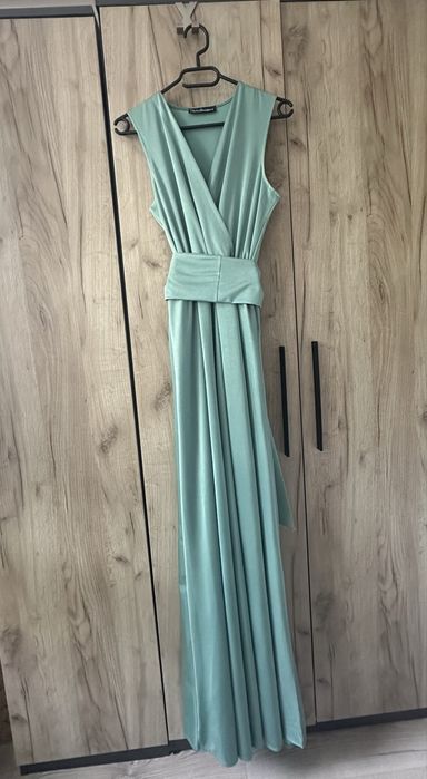 Rochie lunga de ocazie, albastru aqua, marimea M