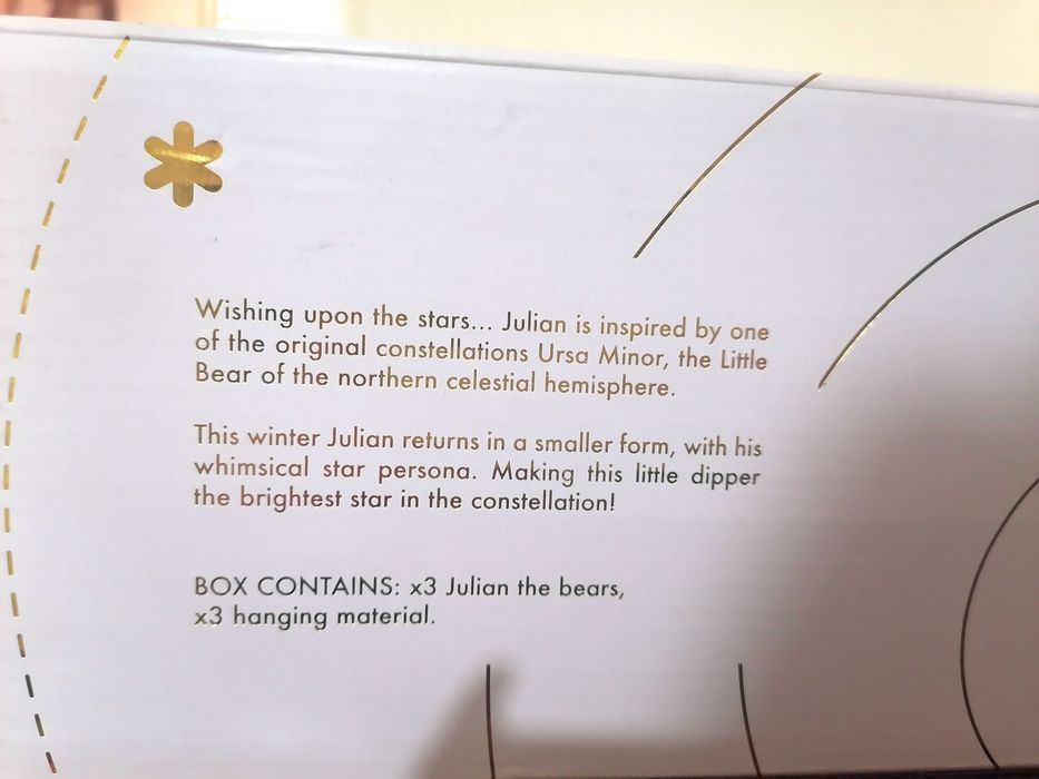 Уникални Дизайнерски Златни Коледни Мечета-LINDA FARROW