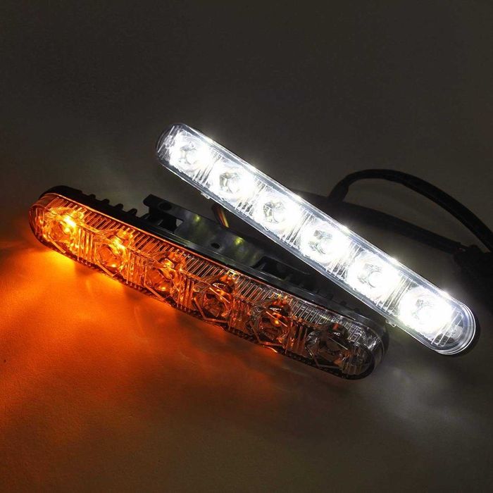 6 LED дневни светлини с вграден бягащ мигач DRL.