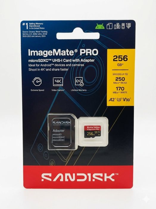 SanDisk Extreme Micro sd Imagemate PRO 4K, U3, V30, A2  250 - 170 MB/s
