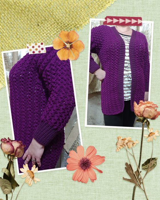 Новый Кардиган темно сливового цвета на размер 48-50,может и чуть боль