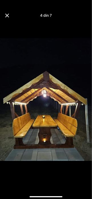 Vand  foisoare de gradina finisate si lacuite acoperite cu tegola